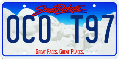 SD license plate 0COT97