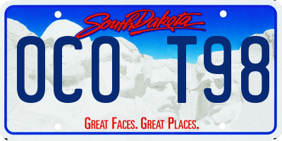 SD license plate 0COT98