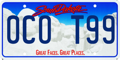 SD license plate 0COT99