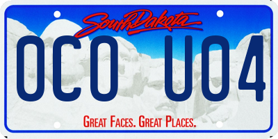 SD license plate 0COU04
