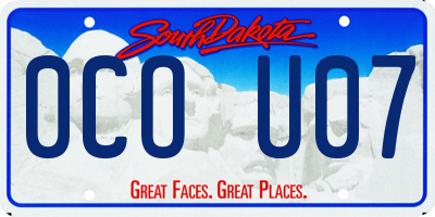 SD license plate 0COU07