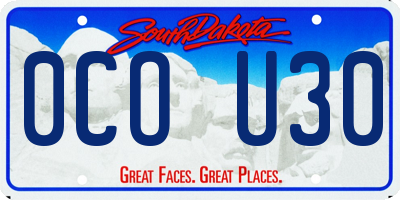 SD license plate 0COU30