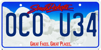 SD license plate 0COU34