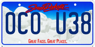SD license plate 0COU38