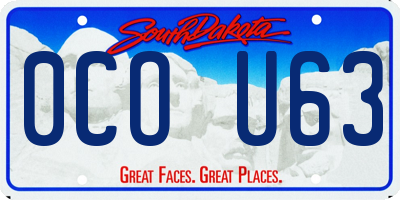 SD license plate 0COU63