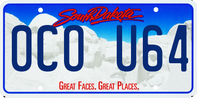 SD license plate 0COU64
