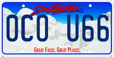 SD license plate 0COU66