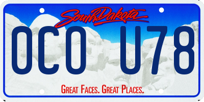 SD license plate 0COU78