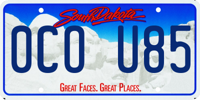 SD license plate 0COU85