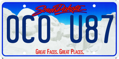 SD license plate 0COU87