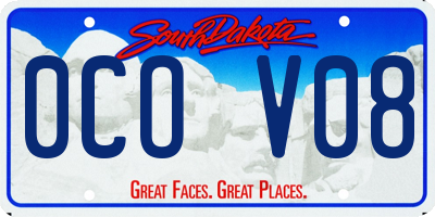 SD license plate 0COV08