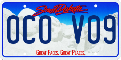 SD license plate 0COV09
