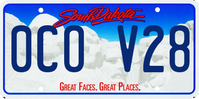 SD license plate 0COV28
