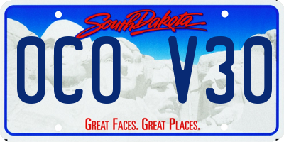 SD license plate 0COV30