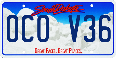 SD license plate 0COV36