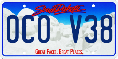 SD license plate 0COV38