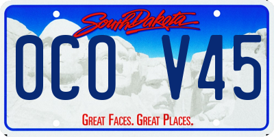SD license plate 0COV45