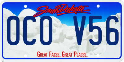 SD license plate 0COV56