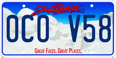 SD license plate 0COV58