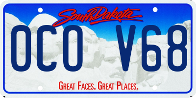 SD license plate 0COV68