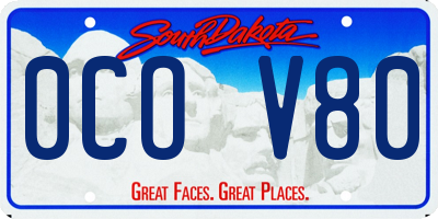 SD license plate 0COV80