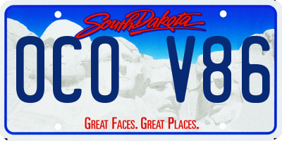 SD license plate 0COV86