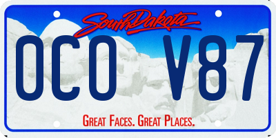 SD license plate 0COV87