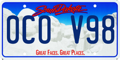 SD license plate 0COV98