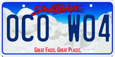 SD license plate 0COW04