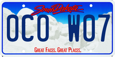 SD license plate 0COW07