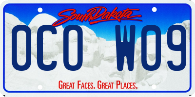SD license plate 0COW09