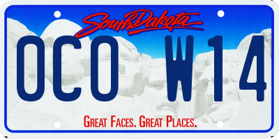 SD license plate 0COW14
