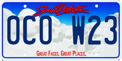 SD license plate 0COW23
