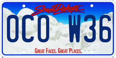 SD license plate 0COW36