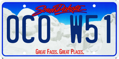 SD license plate 0COW51