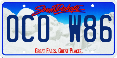 SD license plate 0COW86