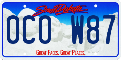 SD license plate 0COW87