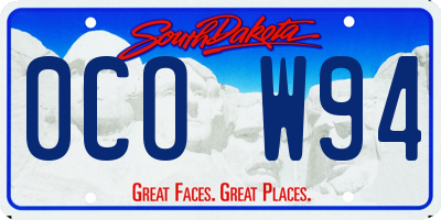 SD license plate 0COW94