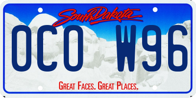 SD license plate 0COW96
