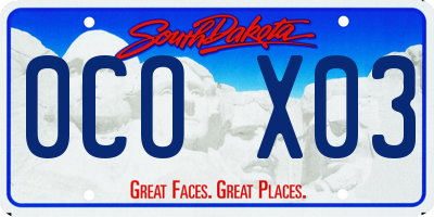 SD license plate 0COX03