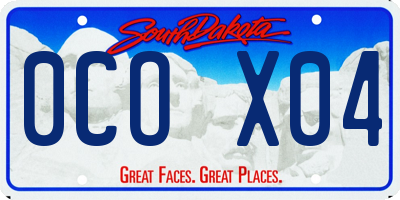 SD license plate 0COX04
