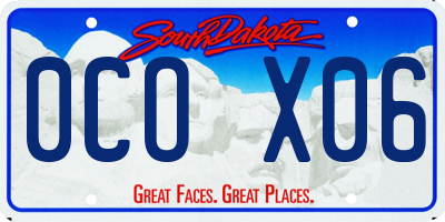 SD license plate 0COX06