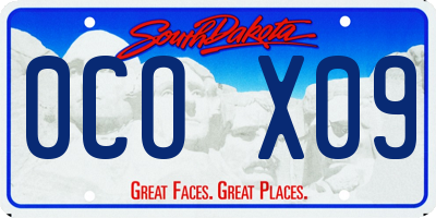 SD license plate 0COX09