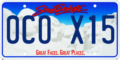 SD license plate 0COX15