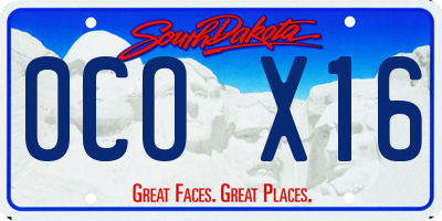 SD license plate 0COX16