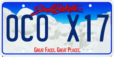 SD license plate 0COX17