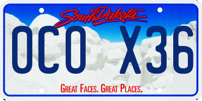 SD license plate 0COX36