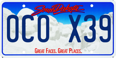 SD license plate 0COX39