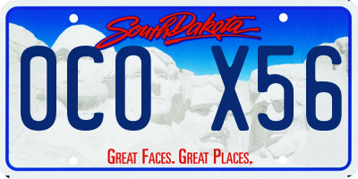 SD license plate 0COX56