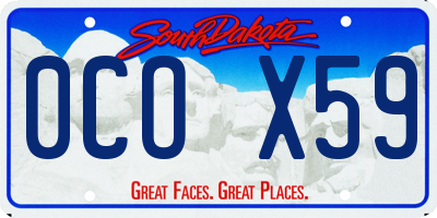 SD license plate 0COX59